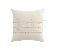 Douceur d'Intérieur, Coussin Déhoussable (40 x 40 cm) Golden Sunset Blanc, Coton Uni et Fils Coupés