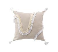 Douceur d'Intérieur, Coussin Déhoussable (40 x 40 cm) Malory Blanc, Polycoton Uni et Fantaisie