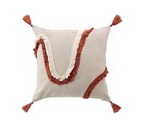 Douceur d'Intérieur, Coussin Déhoussable (40 x 40 cm) Malory Terracotta, Polycoton Uni et Fantaisie