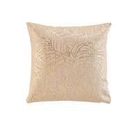 douceur d'intérieur, Coussin Déhoussable (40 x 40 cm) Solea Or, Polycoton Imprimé Métallisé
