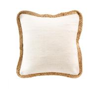 Douceur d'Intérieur, Coussin Déhoussable (45 x 45 cm) Akina Naturel, Coton & Polyester avec Jute