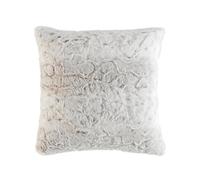 Douceur d'Intérieur, Coussin Déhoussable (45 x 45 cm) Alaska Naturel, Imitation Fourrure et Velours