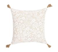 Douceur d'Intérieur, Coussin Déhoussable (45 x 45 cm) Angie Naturel, Coton & Polyester Imprimé