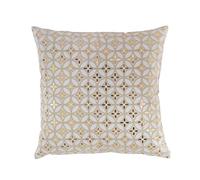 Douceur d'Intérieur, Coussin Déhoussable (45 x 45 cm) Azelia Blanc, Coton Imprimé Or