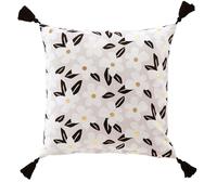 Douceur d'Intérieur, Coussin Déhoussable (45 x 45 cm) Darcy Naturel, Coton Imprimé Or