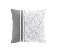 Douceur d'Intérieur – Coussin déco imprimé Flavie – 45 x 45 cm – déhoussable – Gris