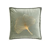 Douceur d'Intérieur Coussin déhoussable Glama Velours imprimé métallisé 45 x 45 cm Vert