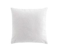 Douceur d'Intérieur, Coussin Déhoussable (45 x 45 cm) Swing Blanc, Velours Relief