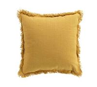 Douceur d'Intérieur, Coussin Déhoussable (45 x 45 cm) Vanina Jaune, Coton Uni