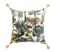 Coussin Déco Imprimé ""Balinesia"" 50x50cm Naturel