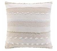 Paris Prix – Coussin déco fantaisie Santos – Déhoussable 60x60 cm – Coton & Polyester – Beige