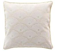 Douceur d'intérieur - Coussin déhoussable CREST - Polycoton imprimé métallisé - 45 x 45 cm - Ecru - CREST Douceur d'intérieur Imprimé G