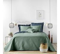Couvre-Lit & 2 Housses de Coussin Romane 220x240cm Vert Cèdre