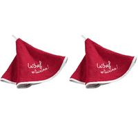 Douceur d'Intérieur Cuistot Essuie-Main Rond (0) 60 cm Eponge Brodee Cuistot Coton, Rouge, 60x60 cm (Lot de 2)
