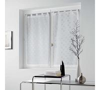 Douceur d'Intérieur Damina Paire Droite Passants Voile Sable Rayures, Polyester, Bleu, 90x60 cm