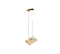 Douceur d'interieur - Dérouleur de papier WC en bambou avec porte-téléphone - Blanc