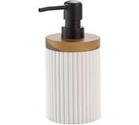 Douceur d'intérieur - Distributeur de savon Hamilton effet pierre et acacia - Blanc - Hamilton Douceur d'intérieur Blanc G