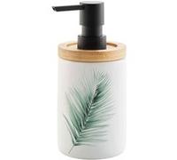 Douceur d'intérieur - Distributeur de savon Varadero en céramique et bambou - Blanc et vert - Varadero Douceur d'intérieur Blanc G