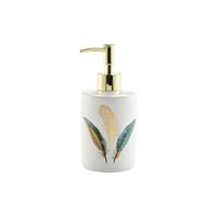 douceur d'intérieur, Distributeur Savon (Ø 7,4 x 17,9 cm) Plumiss, Céramique Imprimée Métalisée