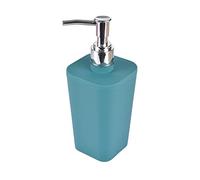 douceur d'intérieur, Distributeur Savon (7.3 x 7.3 x 18 cm) Vitamine Bleu/Emeraude, Plastique Soft Touch