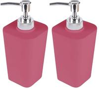 douceur d'intérieur, Distributeur Savon (7.3 x 7.3 x 18 cm) Vitamine Framboise, Plastique Soft Touch (Lot de 2)