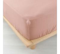 douceur d'intérieur, Drap Housse (140 x 190 cm) Angelia Rose, Gaze de Coton Unie