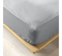 Douceur d'Intérieur Drap housse Biolina 140x190 cm bonnet 30 cm 100% coton bio Gris