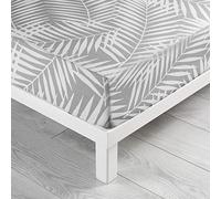 douceur d'intérieur, Drap Housse (140 x 190 cm) Botania Gris, 100% Coton