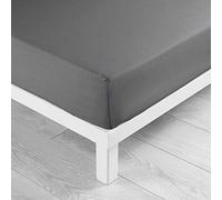 douceur d'intérieur, Drap Housse (140 x 190 cm) Lina Anthracite, 100% Coton