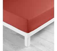 Douceur d'Intérieur Drap housse Lina 140x190 cm 100% coton bonnet 30 cm Terracotta