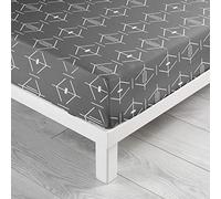 douceur d'intérieur, Drap Housse (160 x 200 cm) Aristide Anthracite, 100% Coton