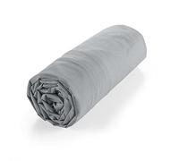 douceur d'intérieur, Drap Housse (160 x 200 cm) Biolina Gris, 100% Coton Bio
