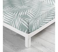 douceur d'intérieur, Drap Housse (160 x 200 cm) Botania Sauge, 100% Coton