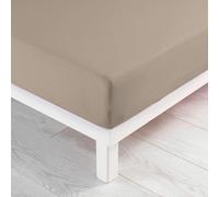 douceur d'intérieur, Drap Housse (160 x 200 cm) Jersy Sable, 100% Coton Jersey
