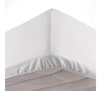 Douceur d'Intérieur, Drap Housse (160 x 200 cm) Oscar Blanc, Microfibre Unie