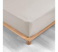douceur d'intérieur, Drap Housse (160 x 200 cm) Percaline Lin, Percale de Coton