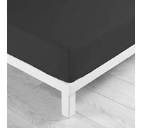 douceur d'intérieur, Drap Housse (180 x 200 cm) Lina Noir, 100% Coton
