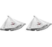 Douceur d'Intérieur, Essuie-Main Rond (Ø 60 cm) Dejeuner Gris, Eponge Brodée (Lot de 2)