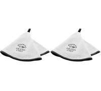 Douceur d'Intérieur, Essuie-Main Rond (Ø 60 cm) Grand Chef Gris, Eponge Brodée (Lot de 2)