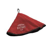 Douceur d'Intérieur – Essuie-main rond Authentique – Éponge brodée – Ø 60 cm – Rouge