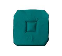 Douceur d'Intérieur, Galette 4 Rabats (40 x 40 x 3 cm) Essentiel Bleu Paon, Polyester Uni