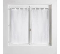 Paire droite passants 2 x 60 x 90 cm effet lin tisse haltona Blanc