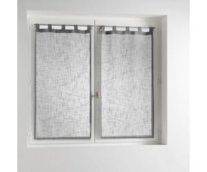 Douceur d'Intérieur Haltona Paire Droite Passants Effet Lin Tisse Haltona Polyester, Gris, 160x60 cm