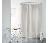 Douceur d'Intérieur Haltona Paire Droite Passe Tringle Effet Lin Tisse Haltona, Polyester, Blanc, 240x70 cm