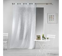 Douceur d'Intérieur Haltona Panneau A Oeillets Effet Lin Tisse Haltona Polyester, Blanc, 240x140 cm