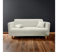 Douceur d'Intérieur, Housse de canapé (180-230 cm) Laina Naturel, Polyester Bouclette Extensible