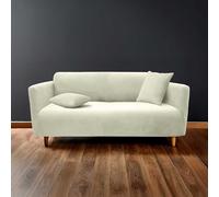 Douceur d'Intérieur Housse de canapé Sacha Polyester gaufré extensible 180-230 cm Blanc