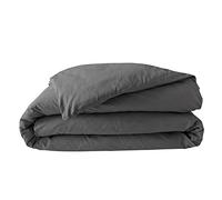 douceur d'intérieur, Housse de Couette (240 x 220 cm) Percaline Acier, Percale de Coton
