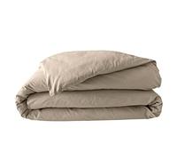 douceur d'intérieur, Housse de Couette (240 x 220 cm) Percaline Sable, 100% Percale de Coton