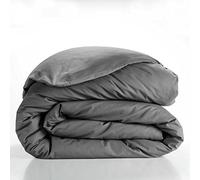 douceur d'intérieur, Housse de Couette (260 x 240 cm) Lina Anthracite, 100% Coton